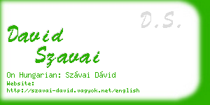 david szavai business card