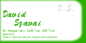 david szavai business card